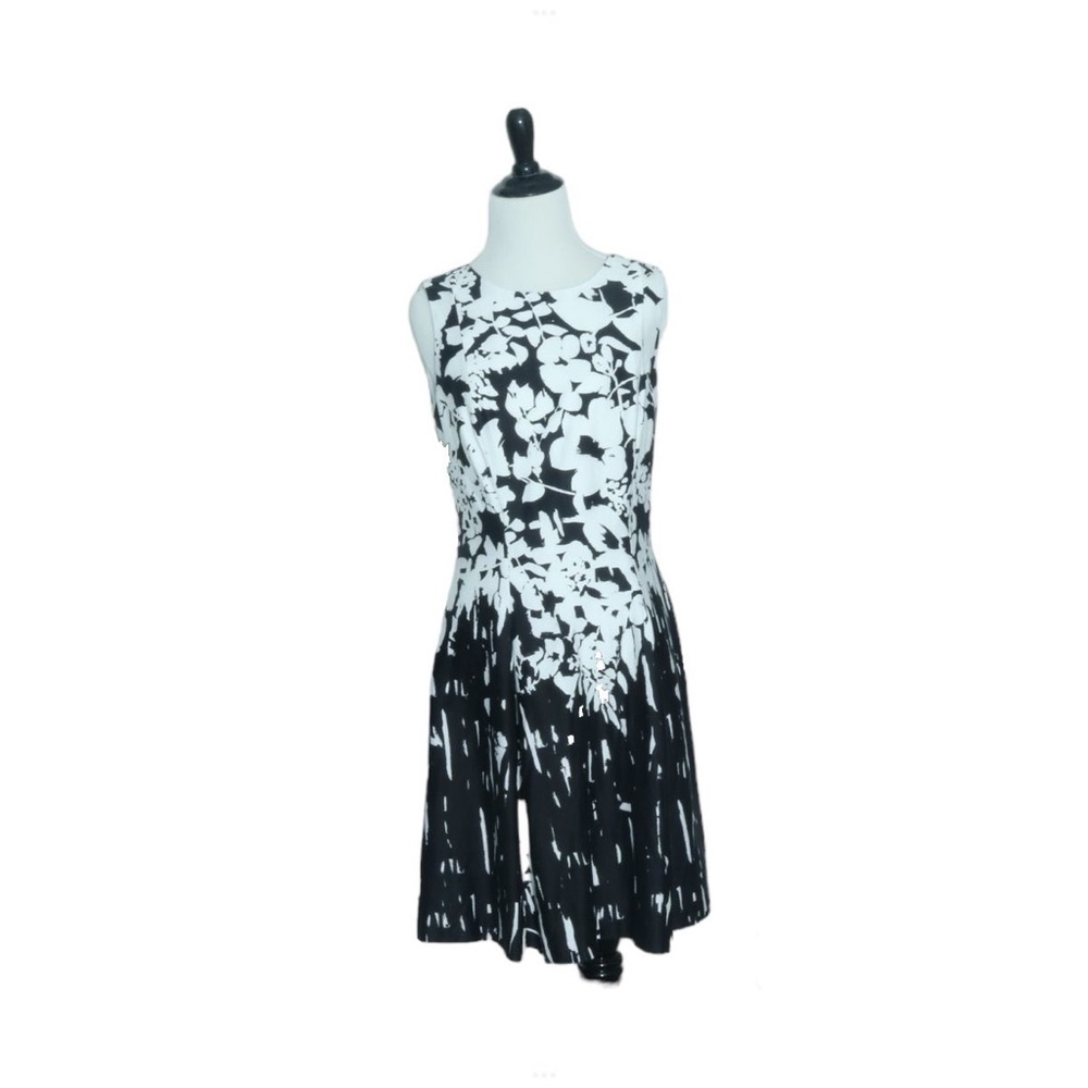 Lauren Ralph Floral Dress Black and White Size 8 EUC - Picture 5 of 5